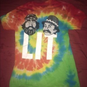 Men Shirt Cheech & Chong LIT Medium [RIPPED]
